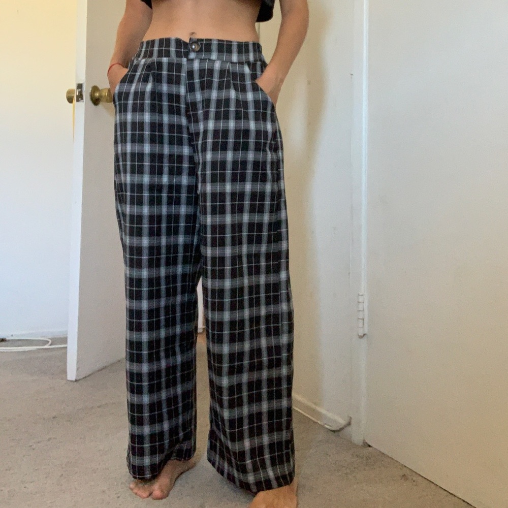 Plaid Checkered Lightweight Pants